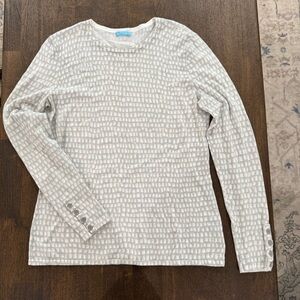 ✨ J.‎ McLaughlin Gray Pattern Long Sleeve Top — Size S ✨